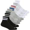 Fruit of the Loom Mens Coolzone Socks, Breathable with Half Cushion (Multi-Packs)(Ankle – 8 Pack – Varsity Stripe)