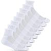 Fruit of the Loom Mens Coolzone Socks, Breathable with Half Cushion (Multi-Packs)(Ankle – 8 Pack – White)