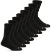 Fruit of the Loom Mens Coolzone Socks, Breathable with Half Cushion (Multi-Packs)(Crew – 8 Pack – Black)