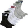 Fruit of the Loom Mens Coolzone Socks, Breathable with Half Cushion (Multi-Packs)(Crew – 8 Pack – Varsity Stripe)
