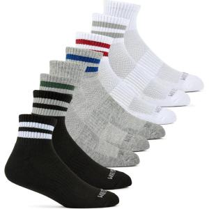 Fruit of the Loom Mens Coolzone Socks, Breathable with Half Cushion (Multi-Packs)(Ankle – 8 Pack – Varsity Stripe)