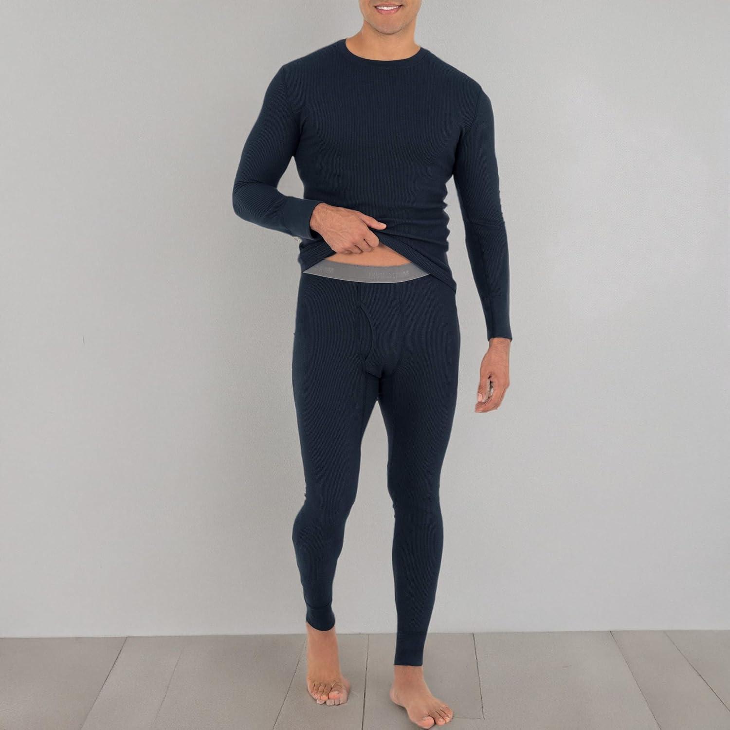 image:imageFruit of The Loom Mens Recycled Premium Waffle Thermal Underwear Long Johns Bottom 1 2 3 and 4 PacksNavy 1 Pack