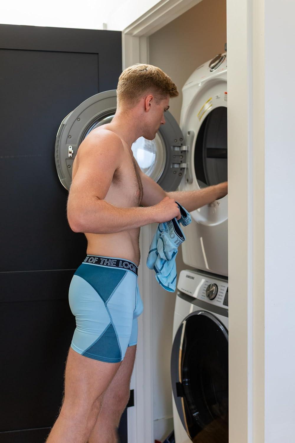 image:imageFruit of the Loom Mens 4way Stretch Boxer Briefs Lightweight amp Moisture Wicking Underwear Long Leg Regular Leg amp TrunkRegular Leg Max Flex Zones Colors May Vary
