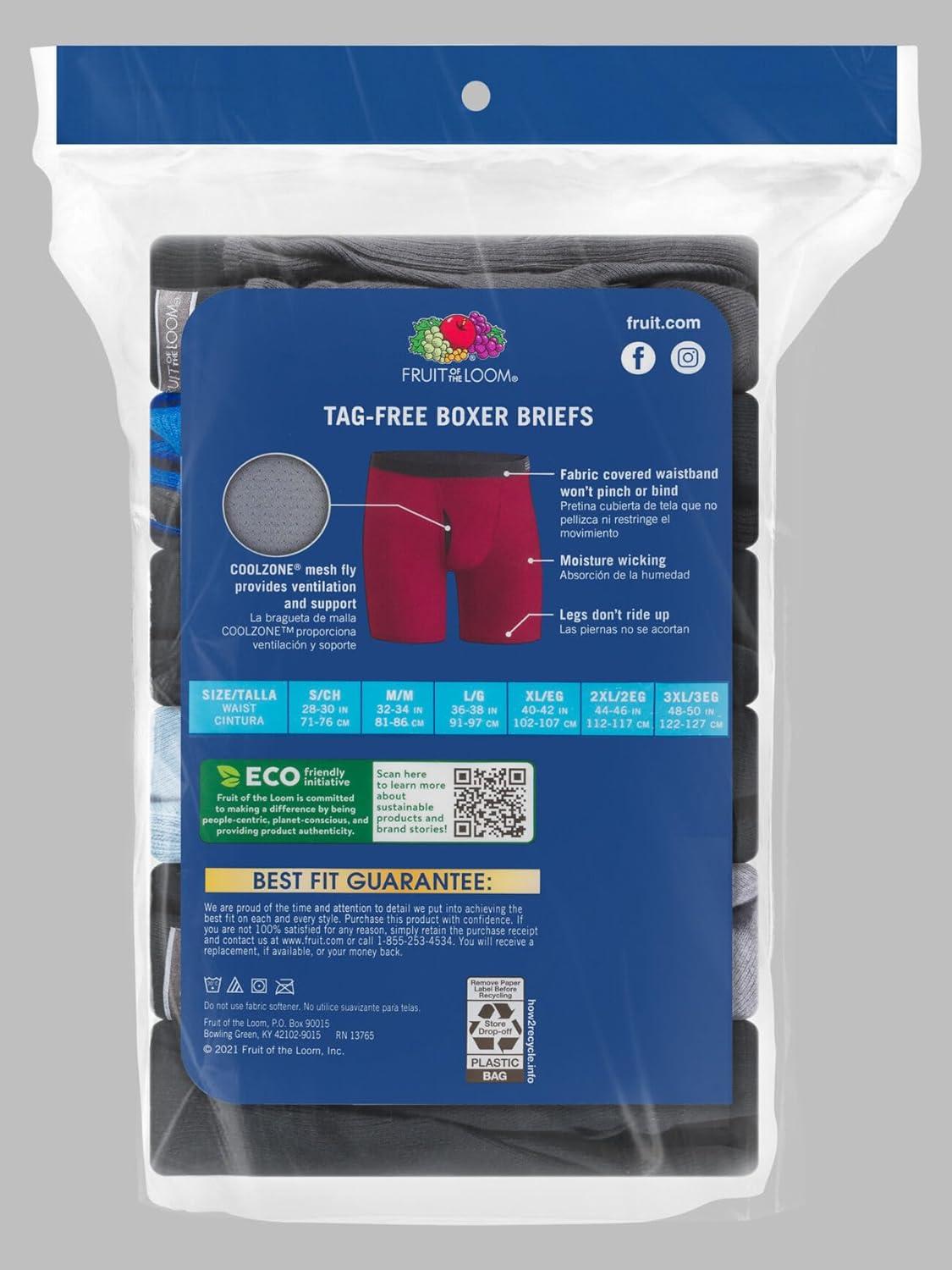 image:imageFruit of the Loom Mens Coolzone Boxer Briefs Moisture Wicking amp Breathable6 Pack Covered Waistband