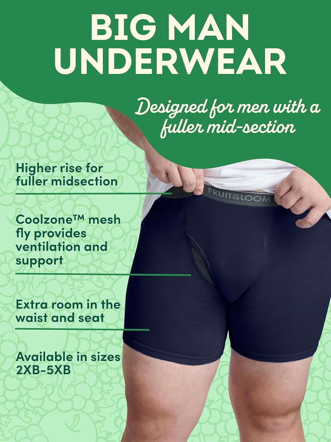 image:imageFruit of the Loom Mens Coolzone Boxer Briefs Moisture Wicking amp BreathableBig Man 7 Pack Assorted Blue