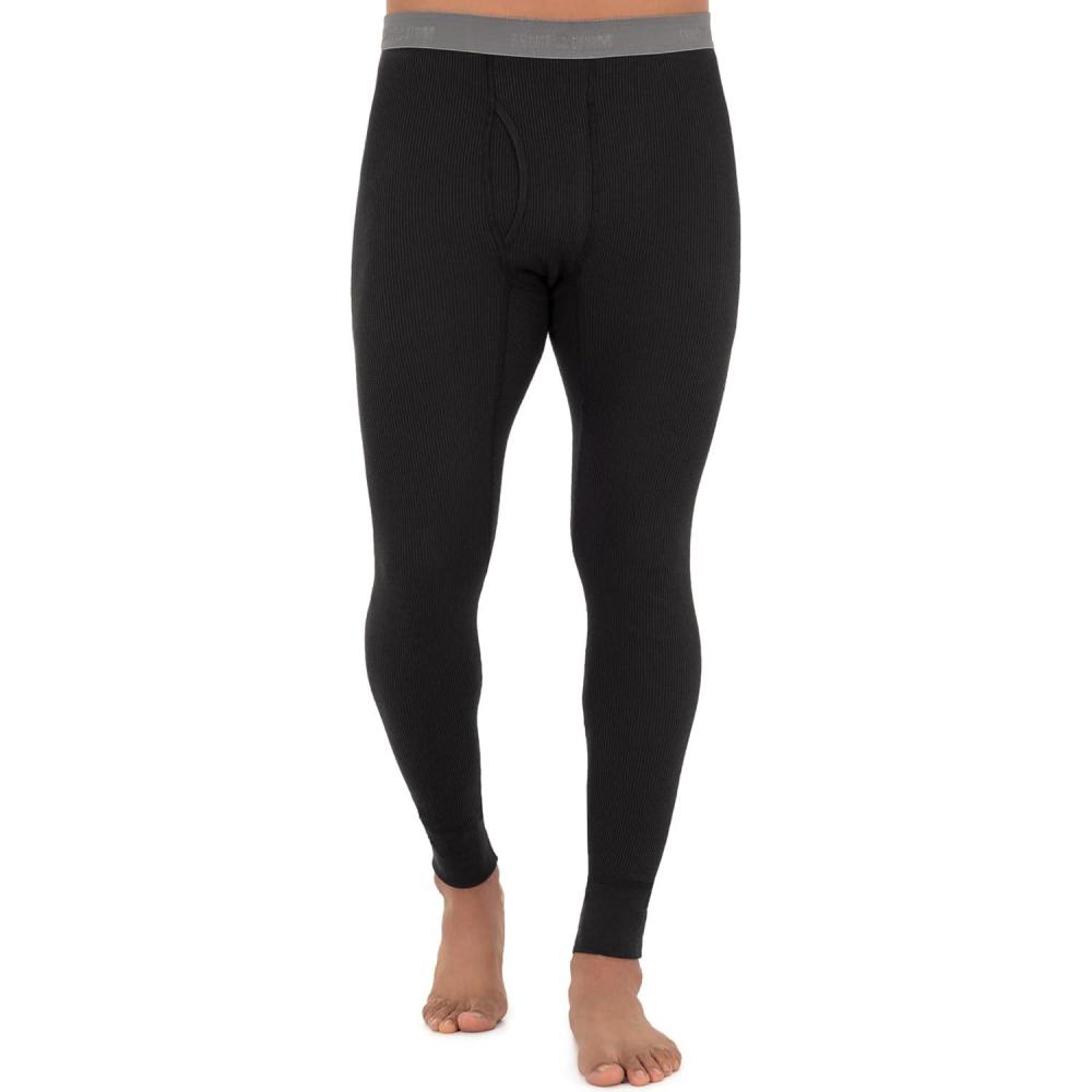 image:imageFruit of The Loom Mens Recycled Premium Waffle Thermal Underwear Long Johns Bottom 1 2 3 and 4 PacksBlack 1 Pack