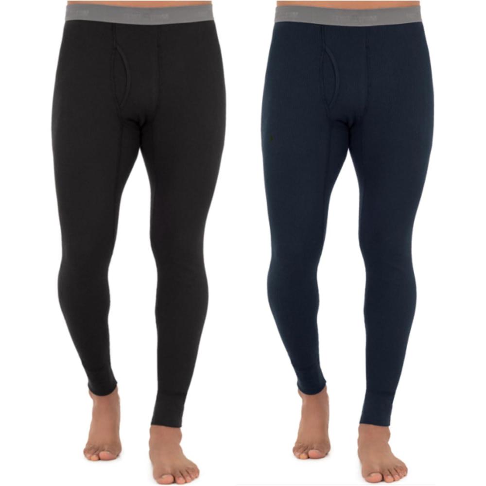 image:imageFruit of The Loom Mens Recycled Premium Waffle Thermal Underwear Long Johns Bottom 1 2 3 and 4 PacksBlackNavy 2 Pack
