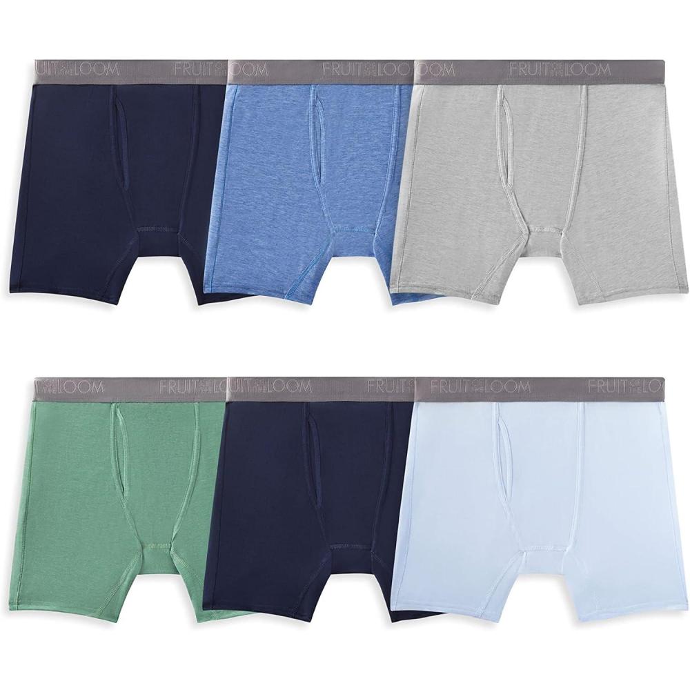 image:imageFruit of the Loom Mens 4way Stretch Boxer Briefs Lightweight amp Moisture Wicking Underwear Long Leg Regular Leg amp TrunkRegular Leg Cool Soft Colors May Vary
