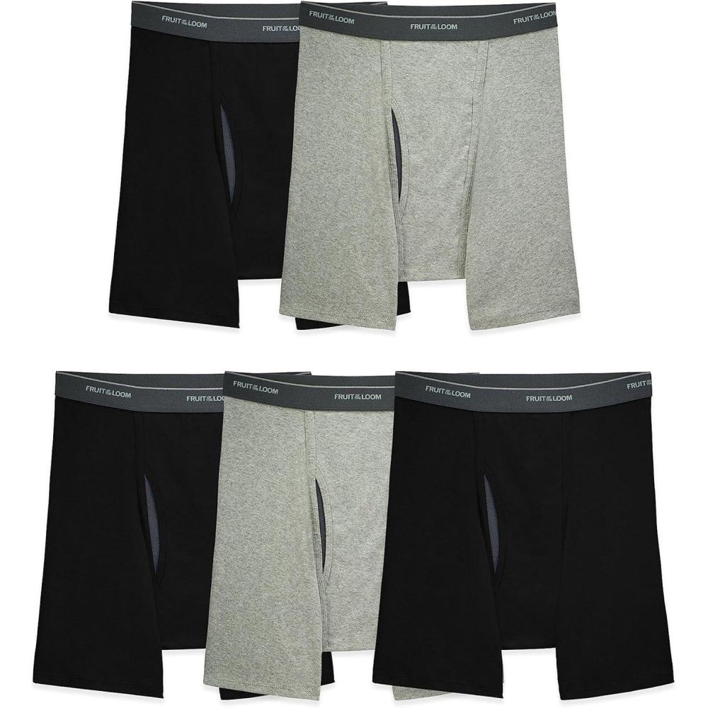 image:imageFruit of the Loom Mens Coolzone Boxer Briefs Moisture Wicking amp Breathable5 Pack BlackGray