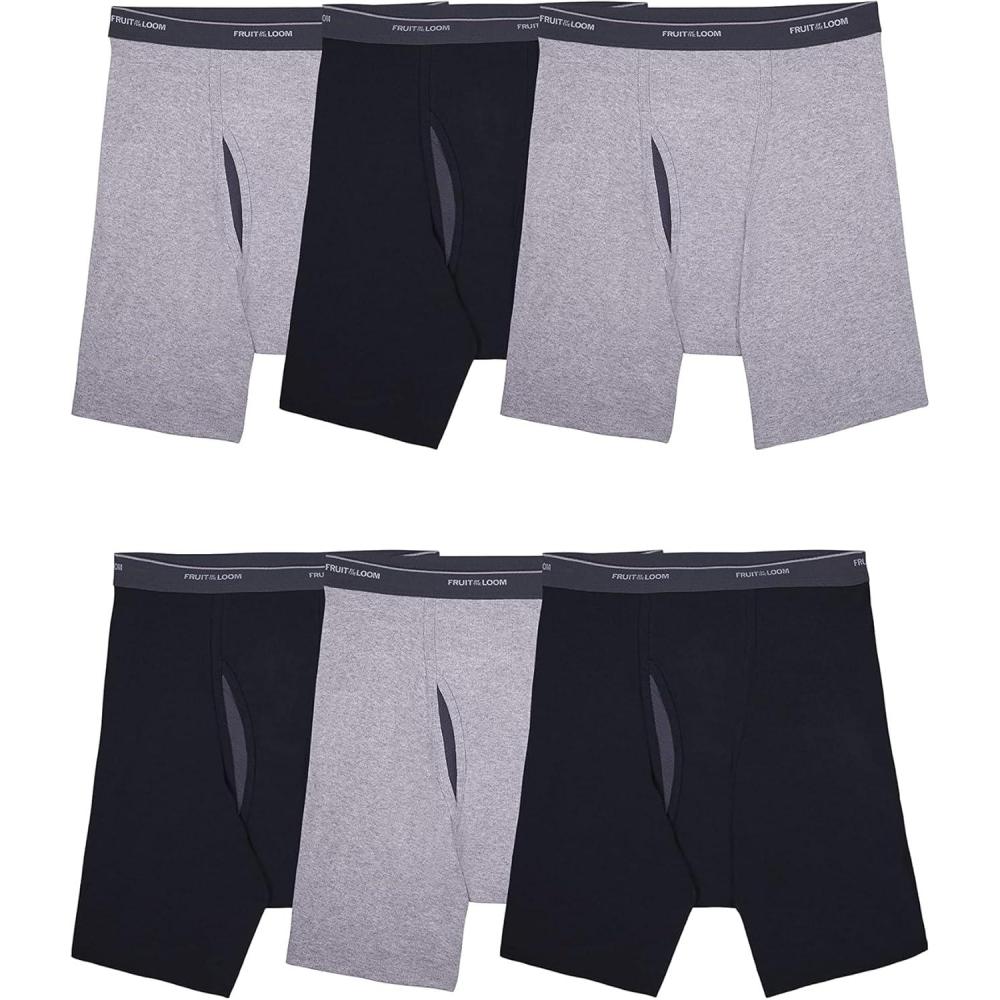 image:imageFruit of the Loom Mens Coolzone Boxer Briefs Moisture Wicking amp Breathable6 Pack BlackGray