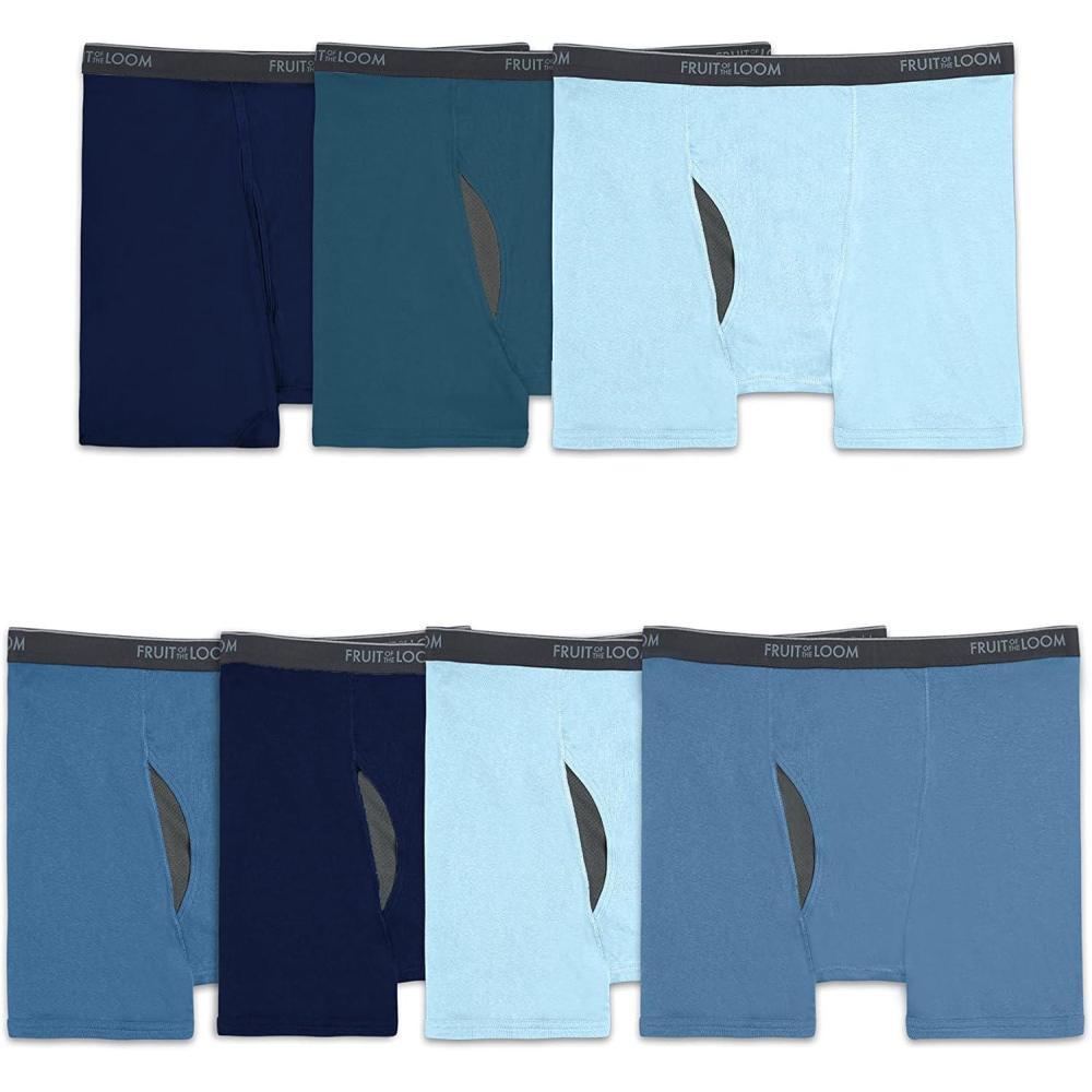 image:imageFruit of the Loom Mens Coolzone Boxer Briefs Moisture Wicking amp BreathableBig Man 7 Pack Assorted Blue