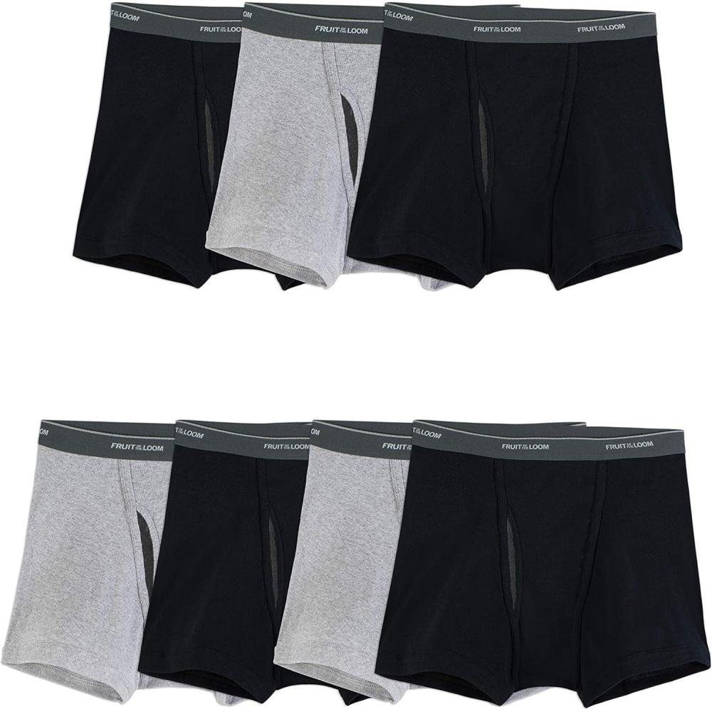 image:imageFruit of the Loom Mens Coolzone Boxer Briefs Moisture Wicking amp BreathableShort Leg 7 Pack BlackGray