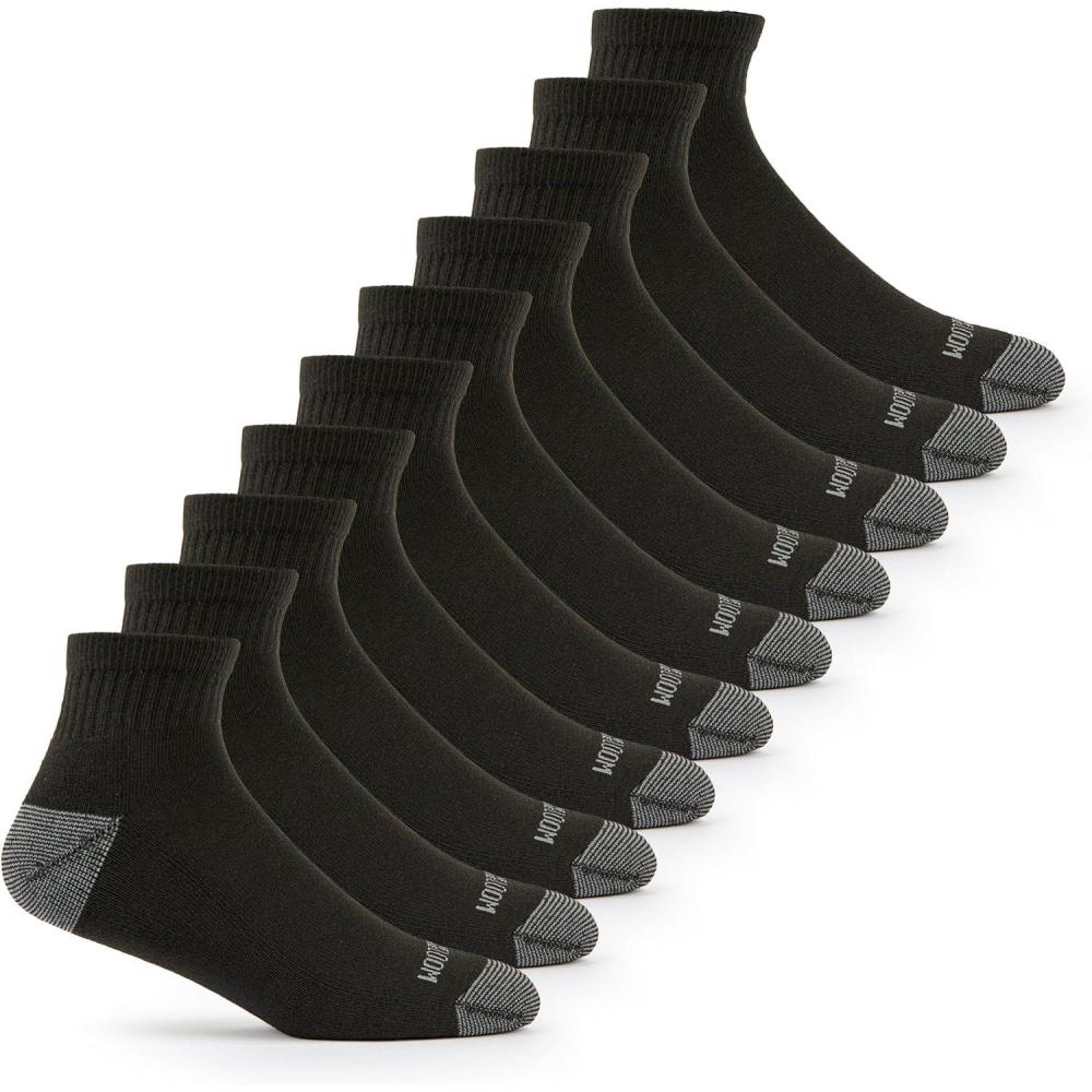 image:imageFruit of the Loom Mens Dual Defense Ankle Socks Odor Protection with Half Cushion MultiPacksAnkle 10 Pack Black