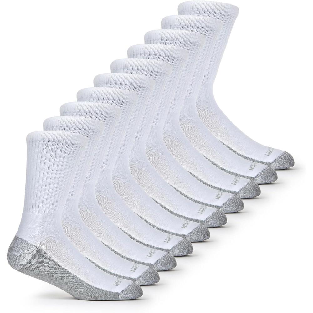 image:imageFruit of the Loom Mens Dual Defense Ankle Socks Odor Protection with Half Cushion MultiPacksCrew 10 Pack White