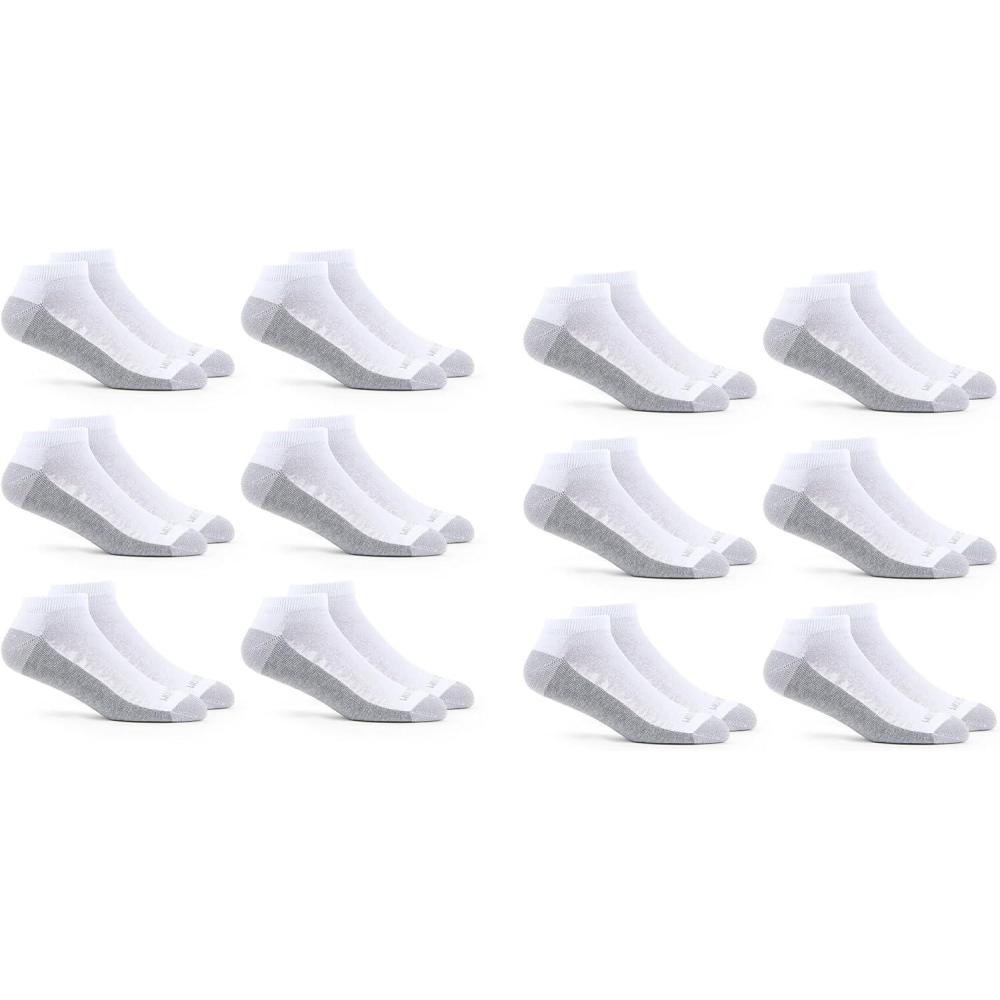 image:imageFruit of the Loom Mens Dual Defense Ankle Socks Odor Protection with Half Cushion MultiPacksWhiteGrey