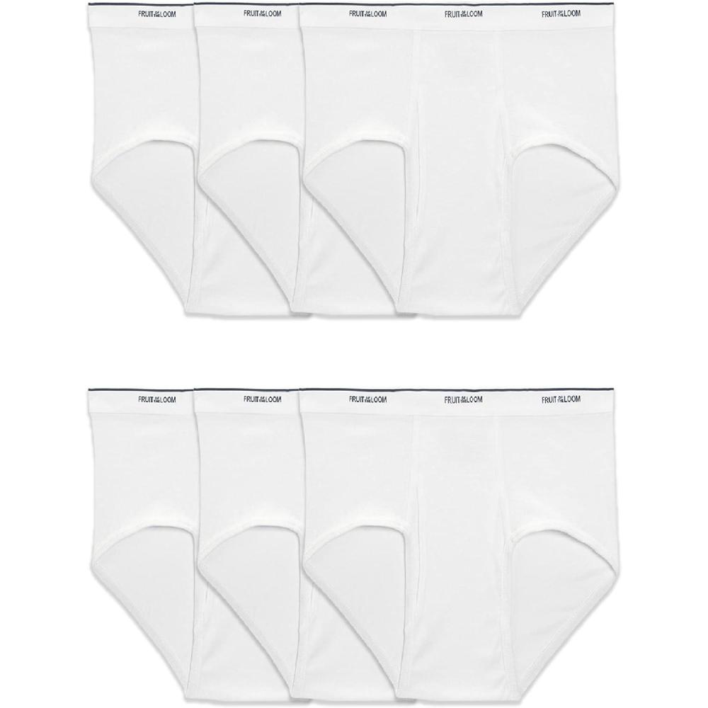image:imageFruit of the Loom Mens Underwear Briefs Tag Free amp Moisture Wicking6 Pack White Big Man