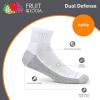 Fruit of the Loom Men’s Dual Defense Ankle Socks, Odor Protection with Half Cushion, Multi-Packs(Ankle – 12 Pack – White)