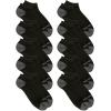Fruit of the Loom Men’s Dual Defense Ankle Socks, Odor Protection with Half Cushion, Multi-Packs(Low Cut – 10 Pack – Black)