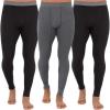 Fruit of The Loom Mens Recycled Premium Waffle Thermal Underwear Long Johns Bottom (1, 2, 3, and 4 Packs)(Black/Black/Greystone Heather – 3 Pack)