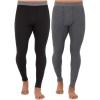 Fruit of The Loom Mens Recycled Premium Waffle Thermal Underwear Long Johns Bottom (1, 2, 3, and 4 Packs)(Black/Greystone Heather – 2 Pack)