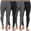 Fruit of The Loom Mens Recycled Premium Waffle Thermal Underwear Long Johns Bottom (1, 2, 3, and 4 Packs)(Black/Greystone Heather – 4 Pack)