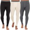 Fruit of The Loom Mens Recycled Premium Waffle Thermal Underwear Long Johns Bottom (1, 2, 3, and 4 Packs)(Black/Greystone Heather/Natural – 3 Pack)