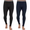 Fruit of The Loom Mens Recycled Premium Waffle Thermal Underwear Long Johns Bottom (1, 2, 3, and 4 Packs)(Black/Navy – 2 Pack)