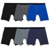 Fruit of the Loom Men’s 4-way Stretch Boxer Briefs | Lightweight & Moisture Wicking Underwear | Long Leg, Regular Leg & Trunk(Long Leg – Cotton Stretch – Colors May Vary)
