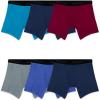 Fruit of the Loom Men’s 4-way Stretch Boxer Briefs | Lightweight & Moisture Wicking Underwear | Long Leg, Regular Leg & Trunk(Regular Leg – Cotton Stretch – Colors May Vary)