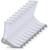 Fruit of the Loom Men’s Dual Defense Ankle Socks, Odor Protection with Half Cushion, Multi-Packs(Crew – 10 Pack – White)
