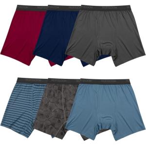 Fruit of the Loom Men’s 4-way Stretch Boxer Briefs | Lightweight & Moisture Wicking Underwear | Long Leg, Regular Leg & Trunk(Regular Leg – Micro Stretch – Colors May Vary)