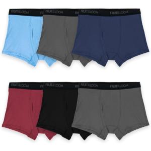 Fruit of the Loom Men’s 4-way Stretch Boxer Briefs | Lightweight & Moisture Wicking Underwear | Long Leg, Regular Leg & Trunk(Trunk – Cotton Stretch – Colors May Vary)