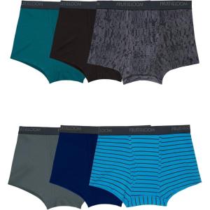 Fruit of the Loom Men’s 4-way Stretch Boxer Briefs | Lightweight & Moisture Wicking Underwear | Long Leg, Regular Leg & Trunk(Trunk – Micro Stretch – Colors May Vary)