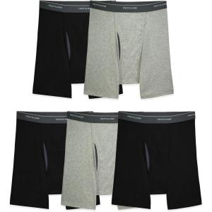 Fruit of the Loom Men’s Coolzone Boxer Briefs, Moisture Wicking & Breathable(5 Pack – Black/Gray)