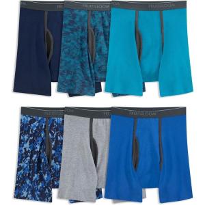 Fruit of the Loom Men’s Coolzone Boxer Briefs, Moisture Wicking & Breathable(6 Pack – Assorted Ringer)