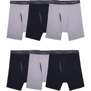 Fruit of the Loom Men’s Coolzone Boxer Briefs, Moisture Wicking & Breathable(6 Pack – Black/Gray)
