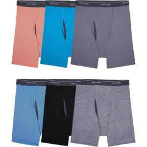 Fruit of the Loom Men’s Coolzone Boxer Briefs, Moisture Wicking & Breathable(6 Pack – Stripe/Solid)