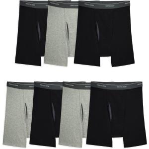Fruit of the Loom Men’s Coolzone Boxer Briefs, Moisture Wicking & Breathable(7 Pack – Black/Gray)