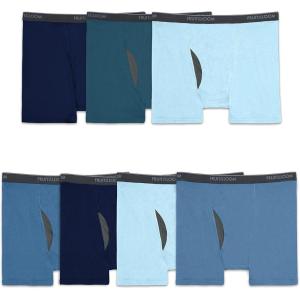 Fruit of the Loom Men’s Coolzone Boxer Briefs, Moisture Wicking & Breathable(Big Man – 7 Pack – Assorted Blue)