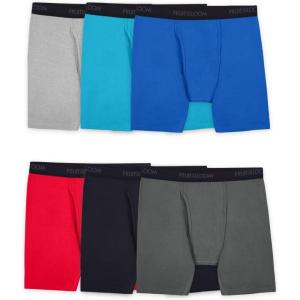 Fruit of the Loom Men’s Coolzone Boxer Briefs, Moisture Wicking & Breathable(Big Man – Cotton Stretch Boxer Brief – 6 Pack Red/Blue/Grey)