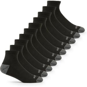 Fruit of the Loom Men’s Dual Defense Ankle Socks, Odor Protection with Half Cushion, Multi-Packs(Ankle – 10 Pack- Black)