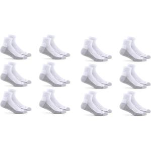Fruit of the Loom Men’s Dual Defense Ankle Socks, Odor Protection with Half Cushion, Multi-Packs(Ankle – 12 Pack – White)