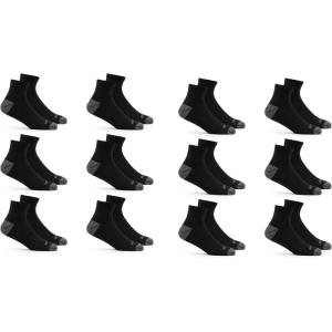 Fruit of the Loom Men’s Dual Defense Ankle Socks, Odor Protection with Half Cushion, Multi-Packs(Black)