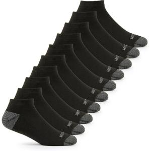 Fruit of the Loom Men’s Dual Defense Ankle Socks, Odor Protection with Half Cushion, Multi-Packs(Low Cut – 10 Pack – Black)