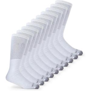 Fruit of the Loom Men’s Dual Defense Ankle Socks, Odor Protection with Half Cushion, Multi-Packs(Tube – 10 Pack – White)