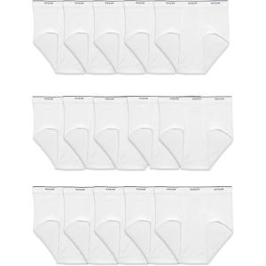Fruit of the Loom Men’s Underwear Briefs, Tag Free & Moisture Wicking(15 Pack – White)