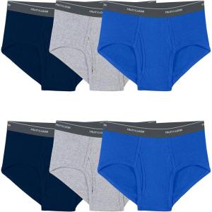 Fruit of the Loom Men’s Underwear Briefs, Tag Free & Moisture Wicking(6 Pack – Assorted Colors)