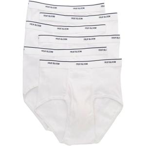 Fruit of the Loom Men’s Underwear Briefs, Tag Free & Moisture Wicking(White)