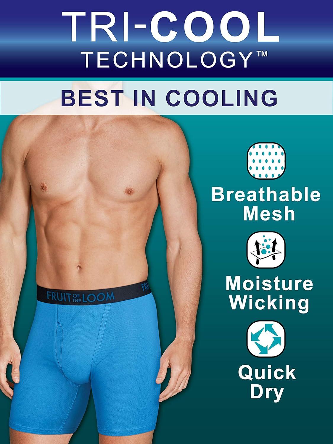 image:imageFruit of the Loom Mens Mens Breathable Boxer Briefs Moisture Wicking Underwear Assorted Color MultipacksCotton Mesh  BlackGrey