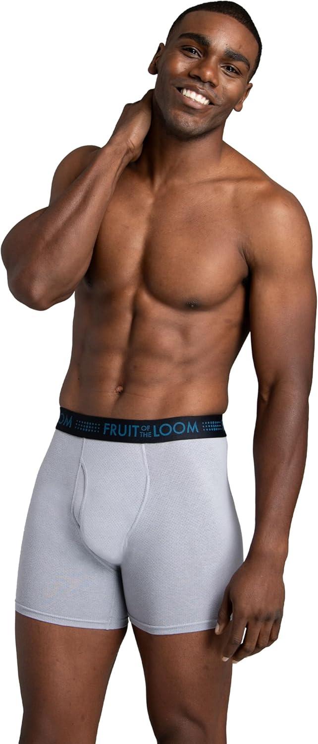 image:imageFruit of the Loom Mens Mens Breathable Boxer Briefs Moisture Wicking Underwear Assorted Color MultipacksCotton Mesh  BlackGrey